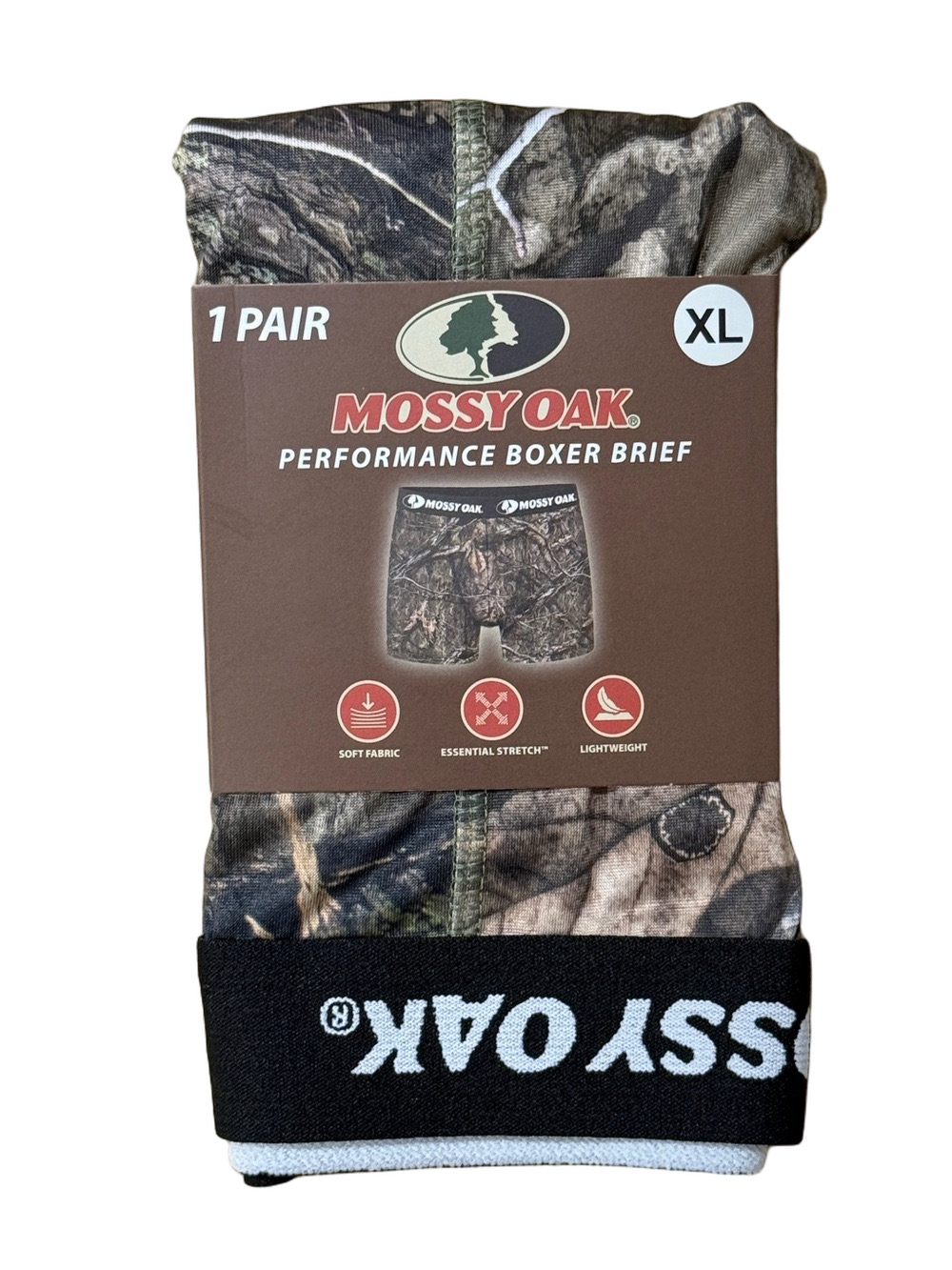 Mens Camouflage Performance Boxer Briefs - Size Extra Large XL - Mossy Oak - NWT